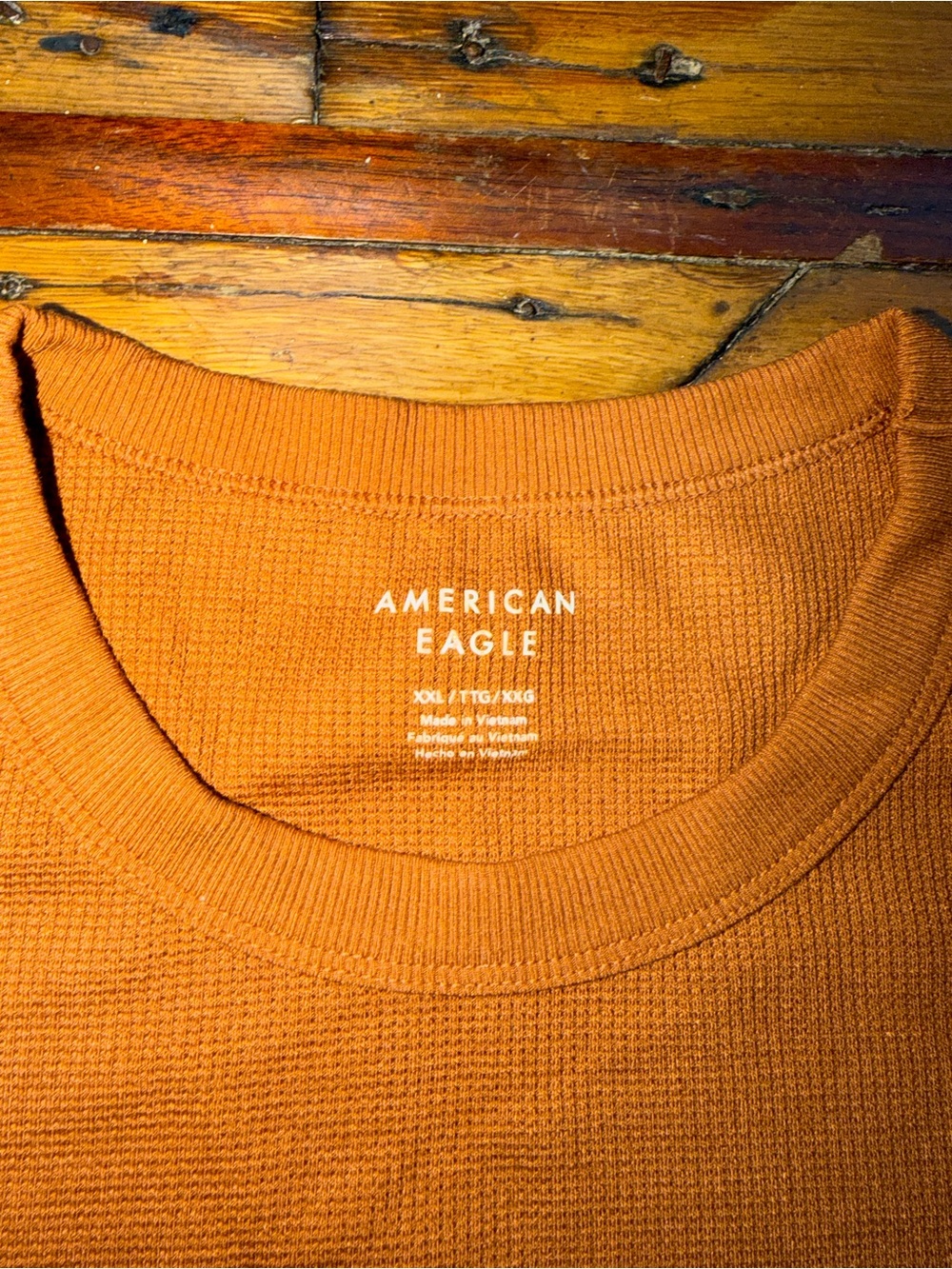 American Eagle Outfitters Waffle Knit Tee in Amber brown